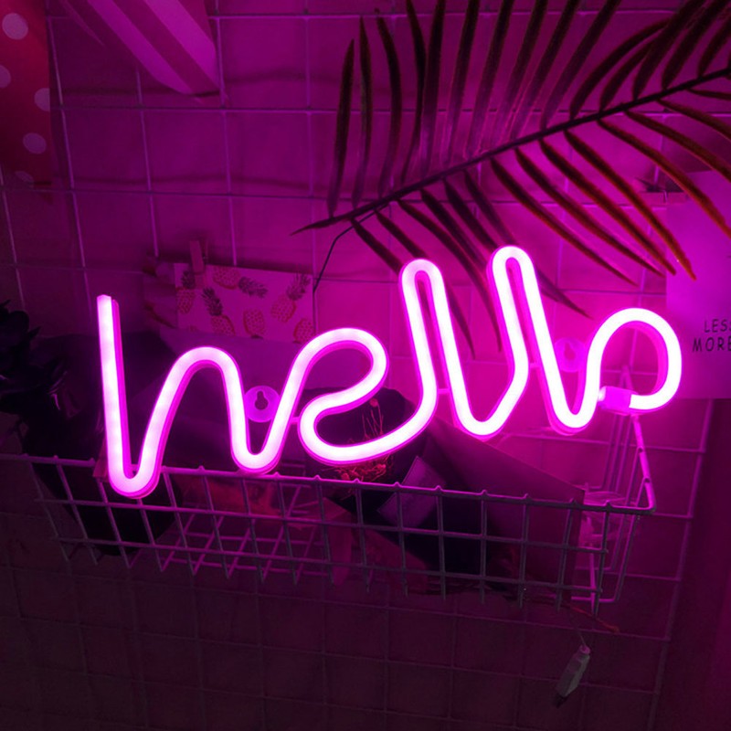 Unique Hello English Letter Shape LED Light Decorative Light for