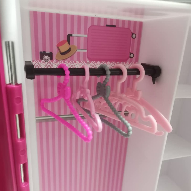 E-TING 60 Pcs Mini Doll Clothes Hangers - Plastic Mixed