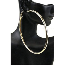 Lzz Extra Large Fluffy Puffy 4.5 Inch Gold Tone Basketball Round Earrings Fashion Exaggerated Hoop Earrings