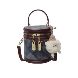 Fashionable Bucket Bag Small Unique Quilted Crossbody Handbag Large Capacity Versatile with Cute Pendant Ideal for Daily Use and Stylish Outings