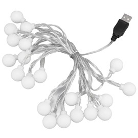 Cadena de luces de hadas, cadena de luces Fuente de alimentación USB Impermeable Globo flexible para patios para hogares