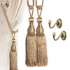 VEGCOO 4 Pack Handmade Curtain Clips Tiebacks Set, 2 Pack