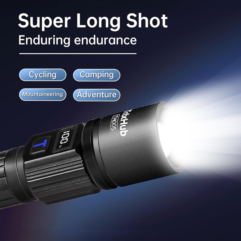 TrixHub Rechargeable Flashlights 2 Pack, Super Bright High Lumens Flash