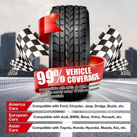 LAUNCH LTR-03 TPMS Sensors,Tire Pressure Monitor System RF Dual Frequency(315MHZ+433MHZ), TPMS Programming Relearn Tool for CRT5011E/5011 V2, Rubber Valve (4 Pack)