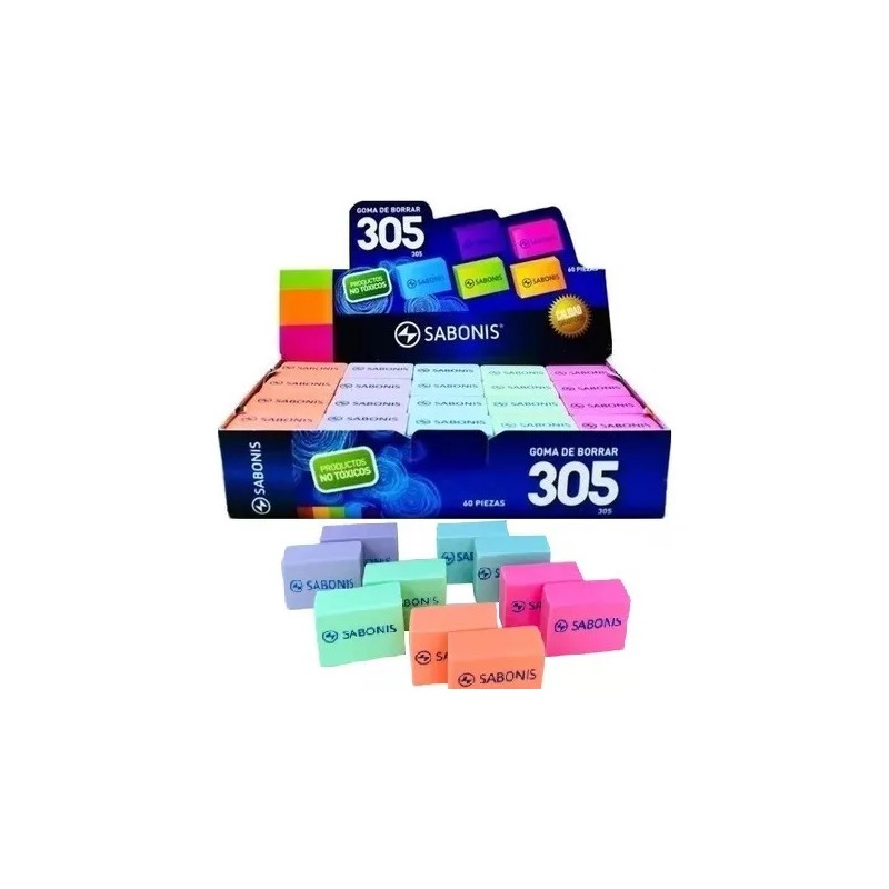Goma Sabonis 305 Migajon Borra Lapiz 60 Pcs