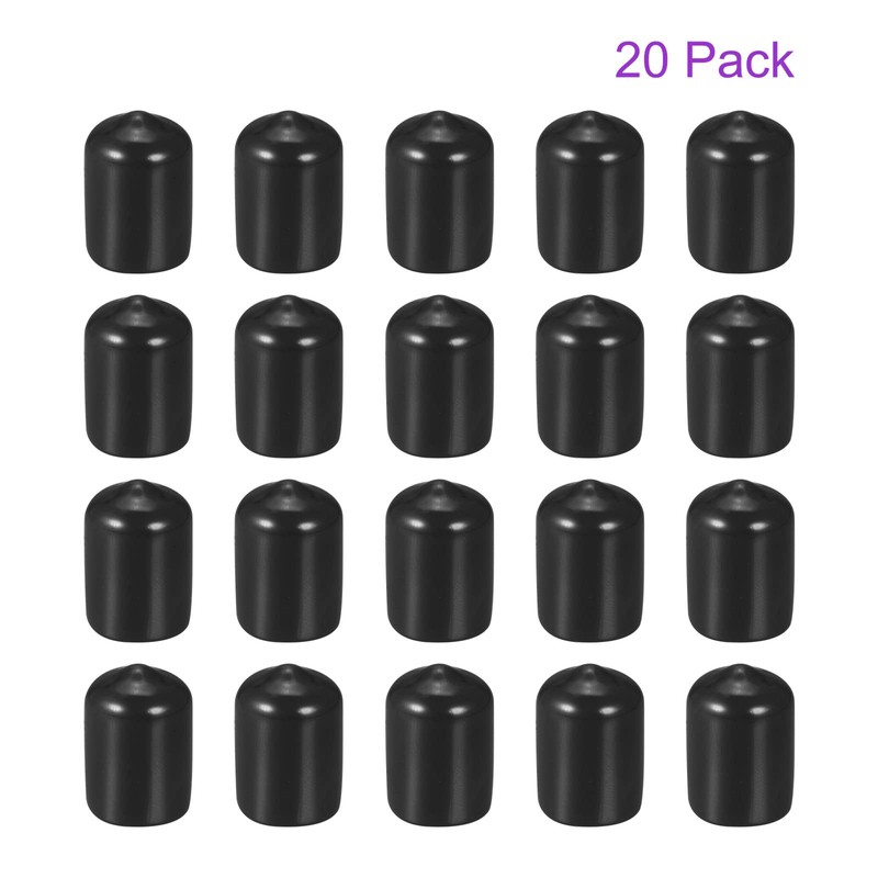 DMiotech 20pcs 13mm Inner Diameter Black Screw Protector Rubber End