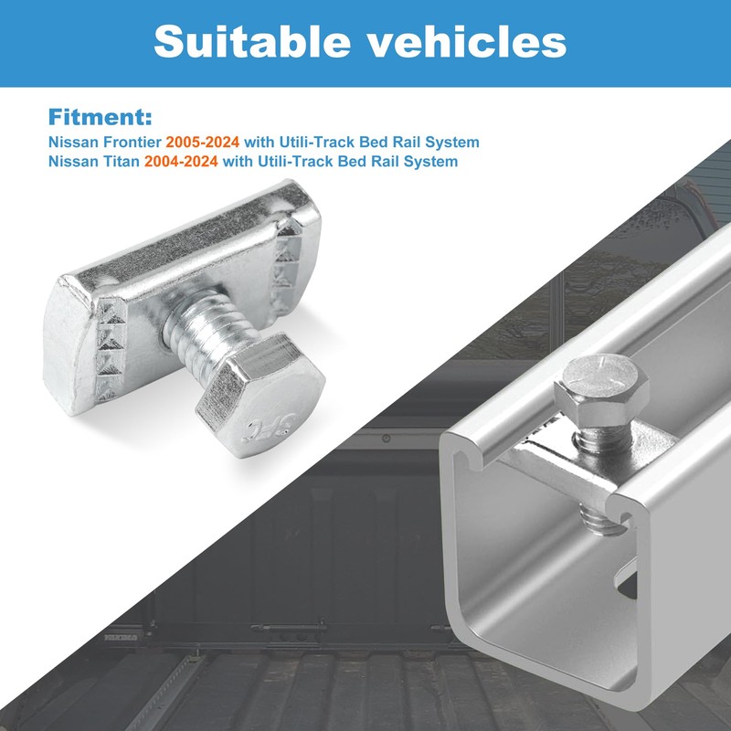 Camotokiit 4 Set Truck Bed Rail Bolts Nuts Cargo Tie