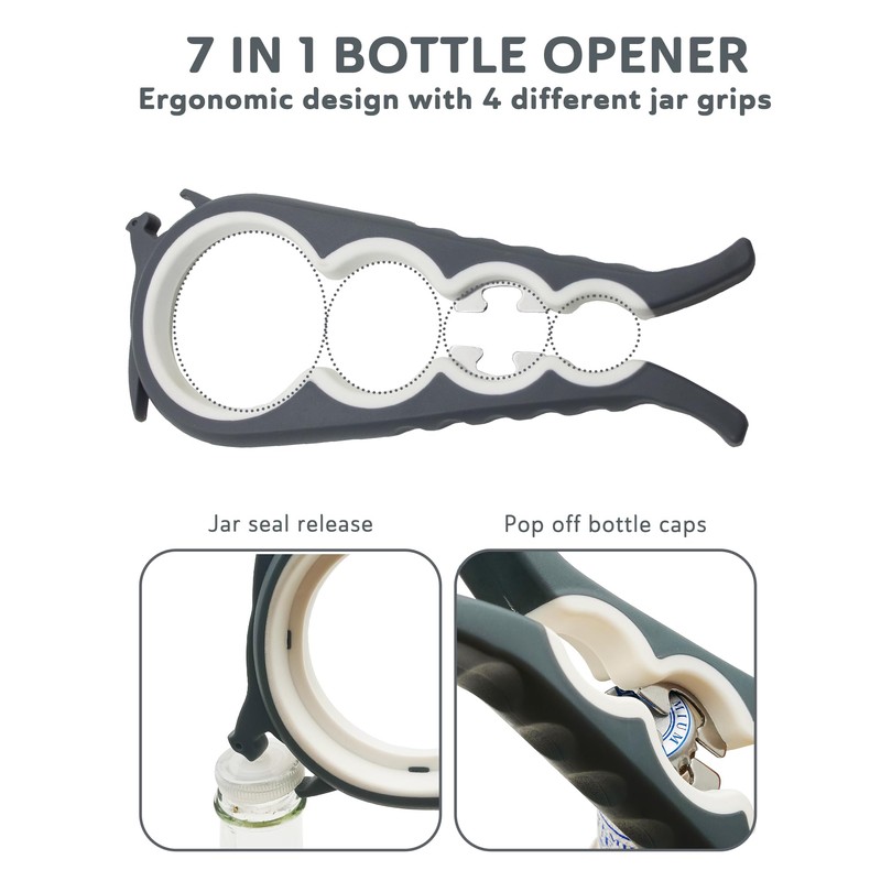 Straame 7-in-1 Jar Opener, Effortless Bottle Opener and Ring Pull