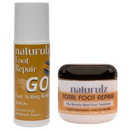 Paquete y ahorra! Paquete de reparación total de pies, 4 onzas tópicas y 3 onzas roll-on – Cuidado de pies totalmente natural tamaño de viaje roll-on 