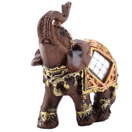 HERCHR 1 x Lucky Wealth Elephant Statue, Ornaments Statue Sculpture, Elephant Decorative Figures, Africa Decorative Sculpture, Sculpture Wood Grain Feng Shui Home Desktop Decoration Gift
