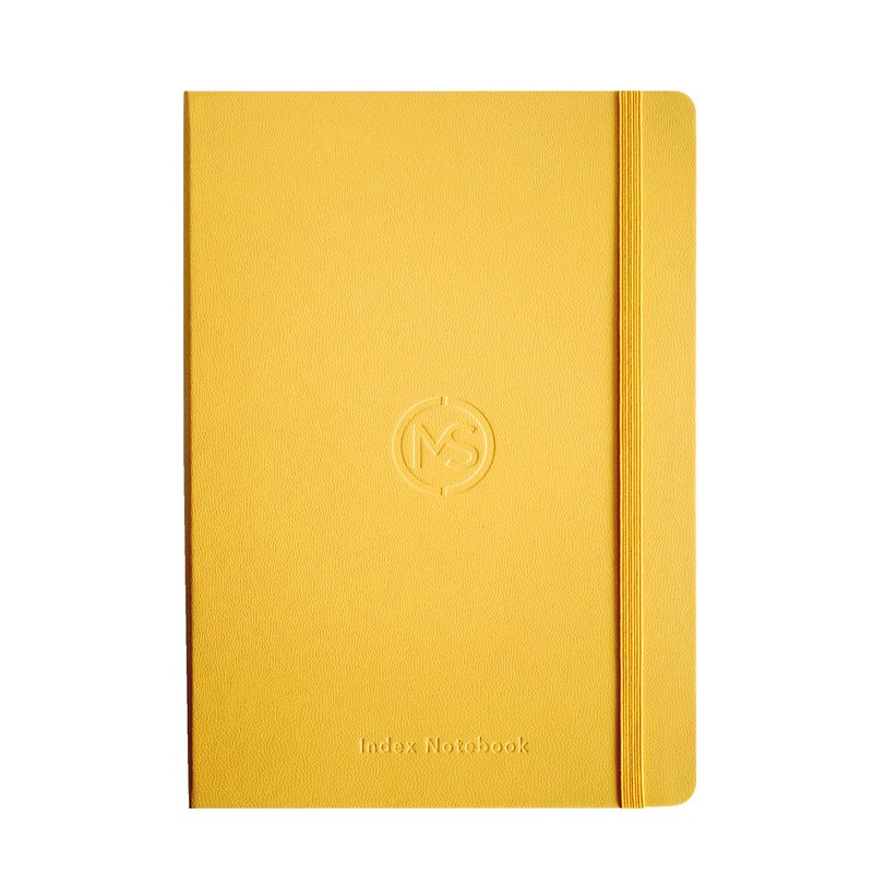 A5 Index Notebook Hardback Leatherette Cover 8mm Ruled Margin A-Z