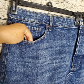 Old Navy Button Fly High Rise Denim Mini Skirt With Pockets Size 26 NWT