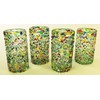 Mexican Glass Pebble Confetti Pitcher and Tumblers, set of 5