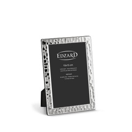 EDZARD Set of 2 Pavia Picture Frames for Photos 10 x 15 cm Elegant Silver-Plated Tarnish-Resistant with Velvet Backing Includes 2 Hangers Photo Frame for Standing and Hanging
