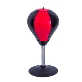 HemeraPhit Punching Bag, Desktop Boxing Ball Super Strong Suction Stress Relief Speed Bag with Pump, Black&red, Adult