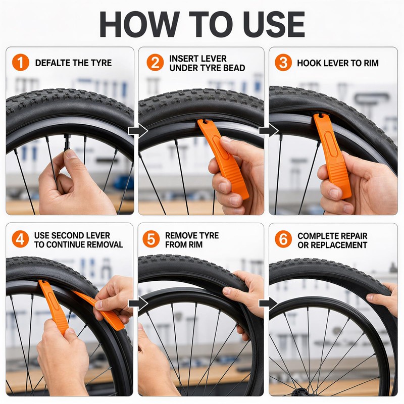 EXQUIMA 2 PCS Tyre Levers, Bicycle Tyre Removal Tools for