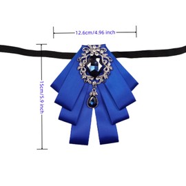 Topz - Broche de lazo para hombre, corbata de Navidad ajustable, corbata de diamantes de imitación para boda, ceremonia, Sapphire Blue, W12.6*H15cm/ 4.96*5.9 inches