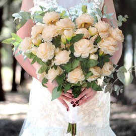 SNAIL GARDEN 12Pcs Artificial Flowers,Single Stem Silk Peony Blooming Rose with 36 Flower Heads,for Bridal Wedding Home Party Festival Floral Arrangements Decoration(Champagne)