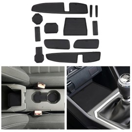 CDEFG Compatible with Dacia Sandero 3 / Sandero Stepway III 2021-2024, Rubber Mats Centre Console Non-Slip Mats Non-Slip Cup Holder Rubber Mat Armrest Sandero 2024 Accessories (Black)