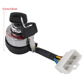 Ignition Start Key Switch, 6 Wire 2.5-6.5KW Ignition Key Switch for 188F Gasoline Generator, with 2Pcs Keys