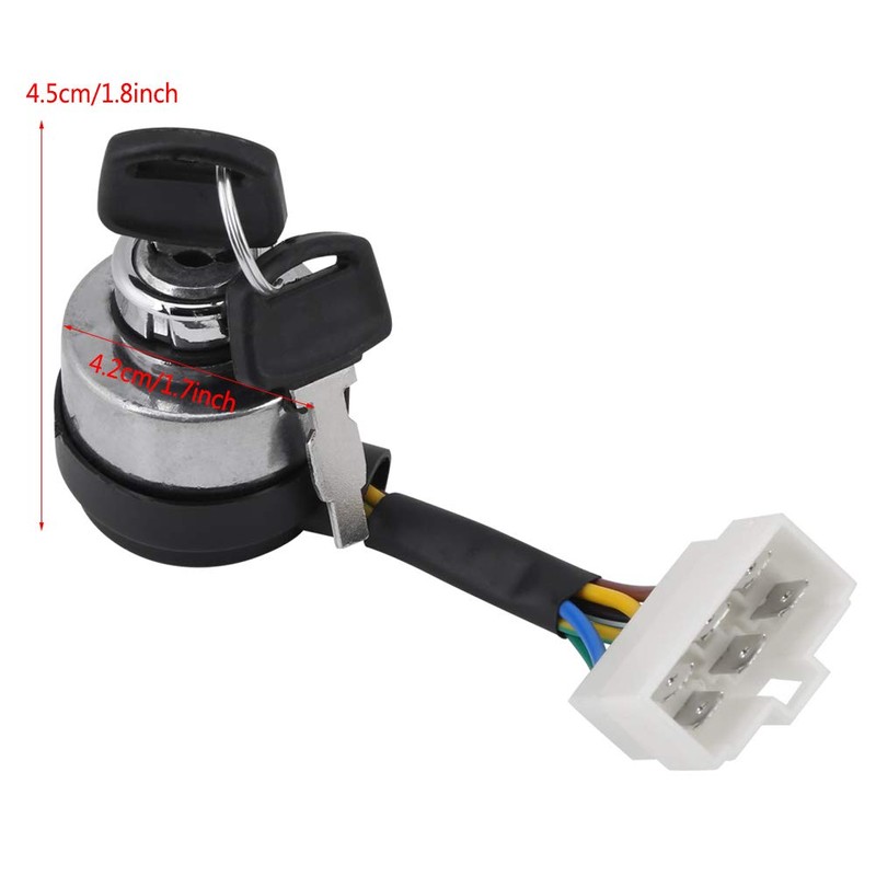 Ignition Start Key Switch, 6 Wire 2.5-6.5KW Ignition Key Switch