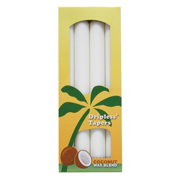 Aloha Bay Palm Tapers, White, 4 Count