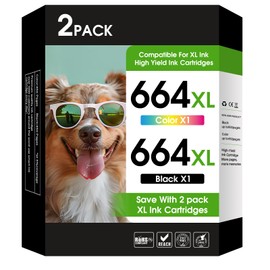 YATUNINK 664XL Ink Cartridge Compatible for 664 Ink Cartridges Black and Color 664XL Ink Works with Deskjet 5275 4676 4536 4535 3775 3635 2675 2135 1115 (1 Black, 1 Color) 2-Pack