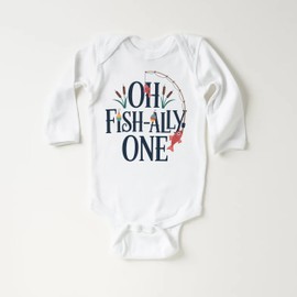 Oh Fish-Ally One Onesie, Baby Bodysuit, Baby Shirt, Toddler Sweatshirt - Vintage First Birthday Outfit