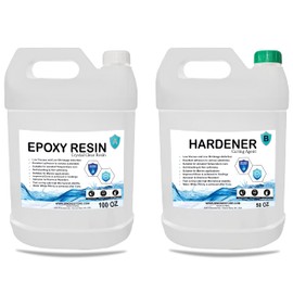 Countertop Epoxy Kit - Bar Top Epoxy Resin Gallon (100 Oz Epoxy + 50 Oz Epoxy Approx.) Yellow Resistant & Clear - Liquid Glass Epoxy for Tabletops, Countertops, Jewelry, Crafts, Art & More