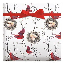 Current Winter Greeting Cardinal Christmas Rolled Wrapping Paper - Premium Classic 23-Inch x 8-Foot Gift Wrap Roll, 15 Square Feet Total