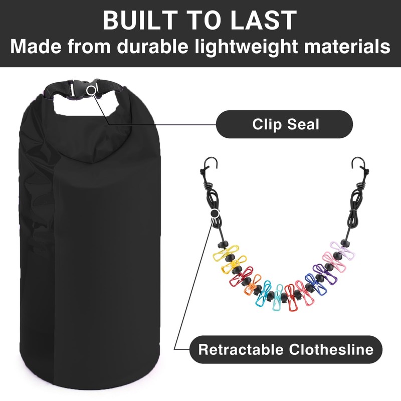Wash Bag Camping & Retractable Washing Line - Durable Wash