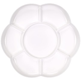 KREUL 41818 - Plastic Mixing Palette in Flower Shape with 7 Cavities, Diameter Approx. 17 cm, White, Ideal for Mixing Colours