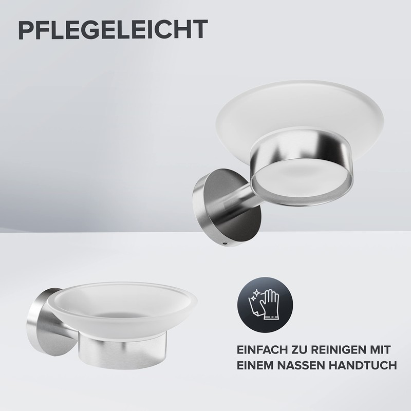 ovimar OMO Soap Dish with Holder for Wall Mounting Stainless
