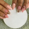 TBRZTR Short Oval Press on Nails Almond, Artificial Acrylic Fake