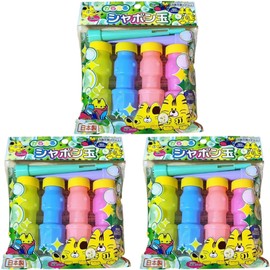 Karafuru Soap Bubba, Made in Japan, Pack of 4 x 3 Bags, 12 Bottles for Outdoor Play, Festivals, Events, Tools, Play, Parks, Parent-child Activities, Photography