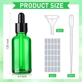 100 Pcs 1 oz Green Glass Dropper Bottles Bulk Empty Oil Bottles