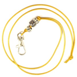 TAMEHO Original Leather Whistle Band for Dog Whistles with Decorative Designer Charms (Gold)