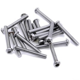 M3 (3mm x 20mm) TX Socket Button Machine Screw (Bolt) - Stainless Steel (A2) (Pack of 20)