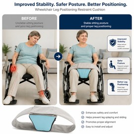 Adjustable Wheelchair Positioning Cushion for Seated Support – Padded Leg Separator with Anti-Slide Design for Improved Comfort, Stability & Daily Care