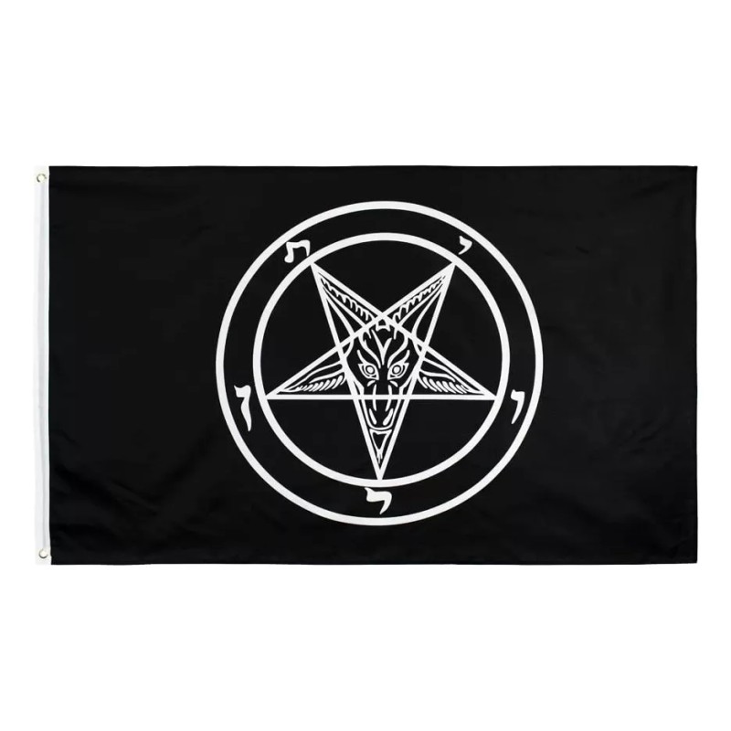 Bandera Baphomet 1.5m X 90cm Resistente Lavable Satan Muerte