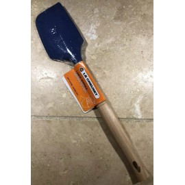 Le Creuset "Cobalt" Large Spatula LE CREUSET Revolution Silicone Head Wood Handle NWT