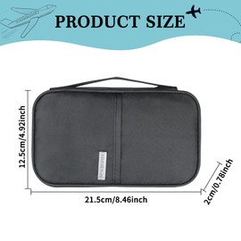 Funincrea Passport Holder, Waterproof Oxford Travel Wallet Passport Wallet for Women and Men, Multifunctional Travel Document Organizer with Zipper for Passport, Credit Card, Plane Ticket (black)