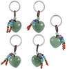 Nupuyai Love Heart Green Aventurine Crystal Stone Keychain Hand Charm