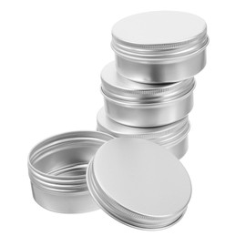 ULTECHNOVO 4pcs Refillable Aluminum Cream Jars Lightweight Round Tins for Travel Storage Safe and Convenient for Handmade and Soap Crafting