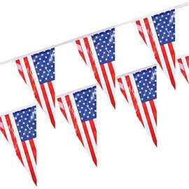 Papstar Pennant-Chain, Usa Flag, Triangular, 4 M