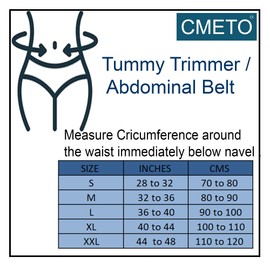 CMETO Abdominal Belt, Tummy Trimmer Abdominal Support Belt for Men & Women Belly Fat Slimming Gym Workout (M)