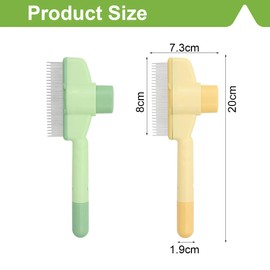 OUDQFCJ 2 Stück Selbstreinigender Flohkamm und Fellpflegebürste für Haustiere, Flohkamm für Katzen und Hunde mit Knopf für Die Schnelle Reinigung von Verirrten Haaren