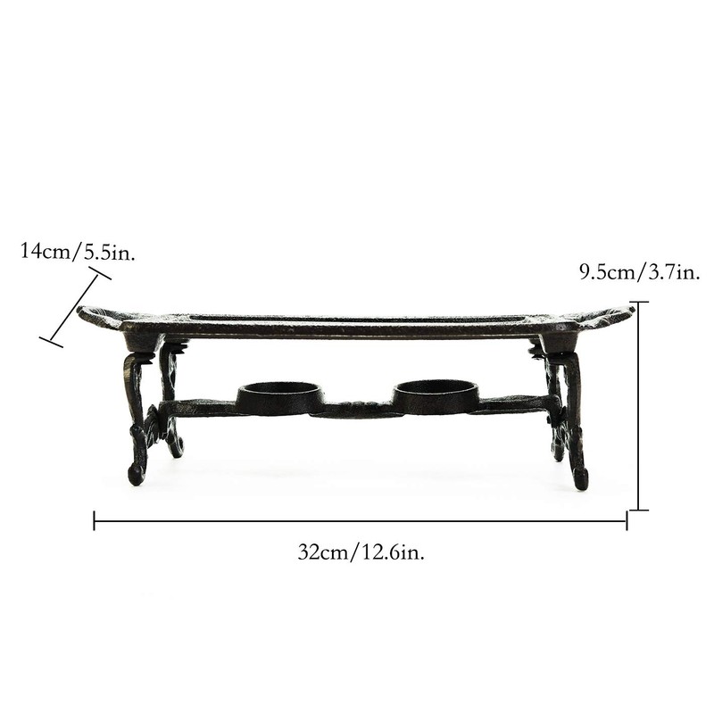 Sungmor Heavy Duty Cast Iron Teapot Dish Warmer Stable Holder