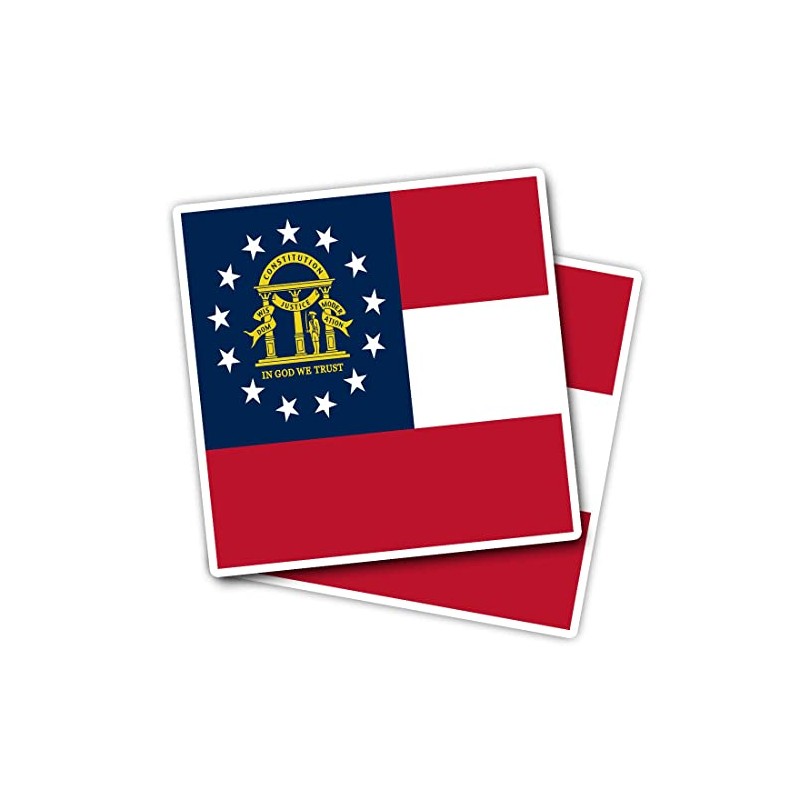 Vinyl Square Stickers (Set of 2) 10cm - Georgia State