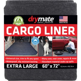 Drymate Cargo Liner Mat (60” x 72”), Dog Seat Cover, Trunk Liner, Absorbent, Waterproof, Machine Washable, Protects Vehicle Interior, for SUVs, Trucks, Vans, Cars (Made in The USA)